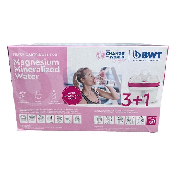 BWT - 814134 - Filterkartusche Magnesium Mineralized Water - Kartuschen für Tischwasserfilter PENGUIN, SLIM und VIDA, 4 Stück (1er Pack)