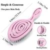DHinkyoung Hair Detangling Brush with Bending Bristles,Unique Spiral Hairbrush,Anti Static Hair Straightening Brush,Comfortable Massage Brush for Women Men Wet and Dry Hair (Pink)