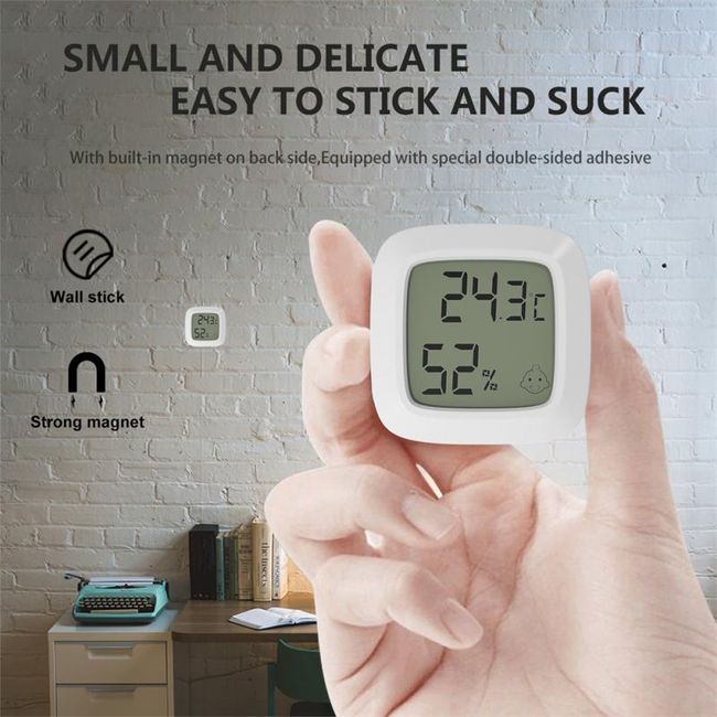 Digital Hygrometer With Thermometer And Plants On Chest Of Drawers