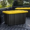 Sterilite 27 Gallon Industrial Stackable Storage Tote Lidded Containers, 6 Pack