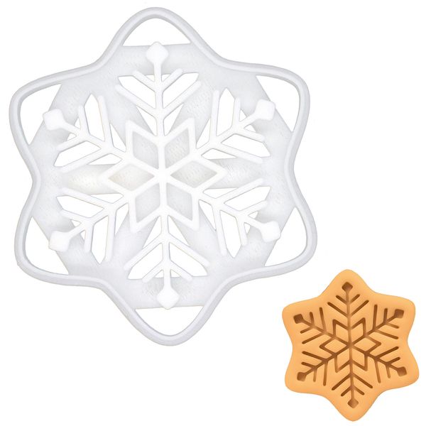 BAKERLOGY Snowflake Cookie Cutter (Style 1) - Detailed Biscuit Cutter Design for Baking and Crafts, Ideal on Fondant, Dough, Clay