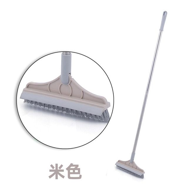 Floor Scrub Brush 2 in 1 Scrape and Brush Long Handle Wiper Stiff