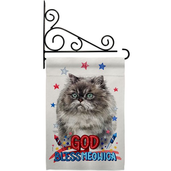 Breeze Decor Patriotic Himalayan Garden Flag Set Wall Holder Cat Kitten Meow Spoiled Paw Fur Pet Nature Farm Animal Creature House Banner Small Yard Gift Double-Sided, Made in USA