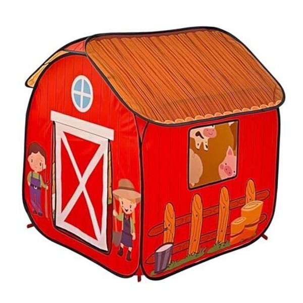 Kids Play Tent, Pop Up Barn Play Tent for Kids, Playhouse Indoor Barn Tent