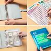 100 Envelopes Saving Challenge,Envelope Challenge Binder,Savings Book with Cash Envelopes,Saving Challenge Binder (Blue)