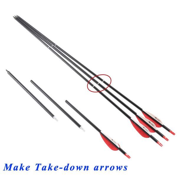 Linkboy Archery ID6.2mm Aluminum Arrow Insert Connecter for Take-Down Shaft Repair for Bow Hunting Shooting 12PCS