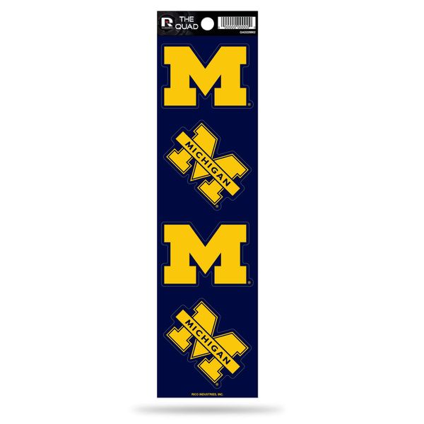 Rico Industries NCAA Michigan Wolverines Quad Decal