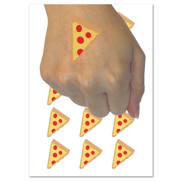 Pizza Slice Abstract Temporary Tattoo Water Resistant Fake Body Art Set Collection - 54 1" Tattoos (1 Sheet)