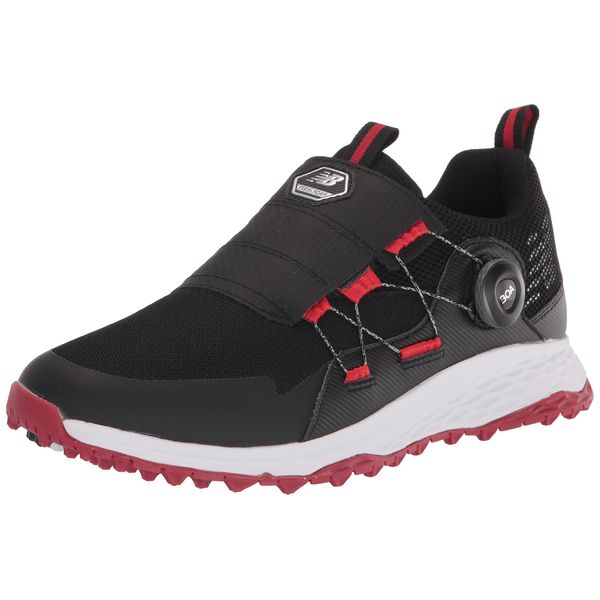 New Balance Men's Fresh Foam PaceSL BOA Golf Shoe, Black/Red, 10