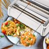 Pasta Maker Machine - Adjustable Crank Roller & Attachments - Manual Hand Press - Silver