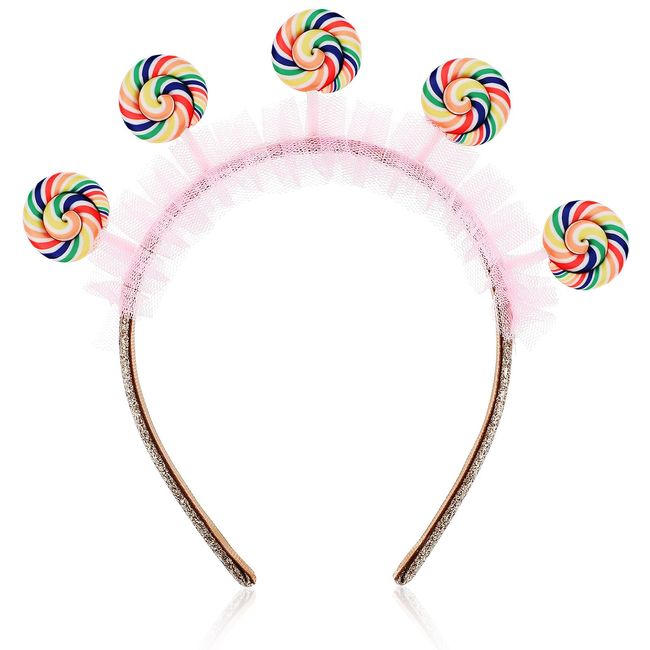 TEHAUX Lollipop Headband, Lollipop Headdress Candy Headband Girls Hair Accessories Princess Decor Carnival Headpieces Party Hair Hoops Hair Decor Princess Hair Accessories for Girls Women