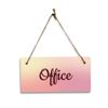 Office 5x10 Hanging Plus Wall or Door Sign | Rustic Twine