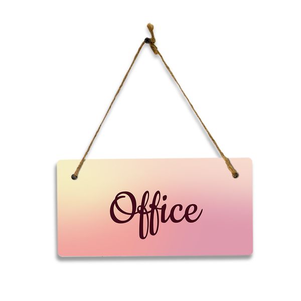 Office 5x10 Hanging Plus Wall or Door Sign | Rustic Twine