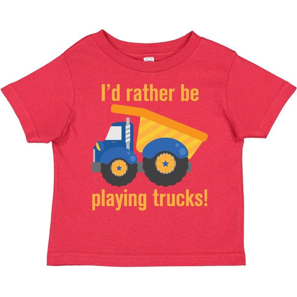 inktastic Rather Be Playing Trucks Toddler T-Shirt 2T Red 1f998