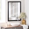 24" x 36" Black Metal Framed Rounded Rectangle Mirror, Matte Black Vanity Mirror