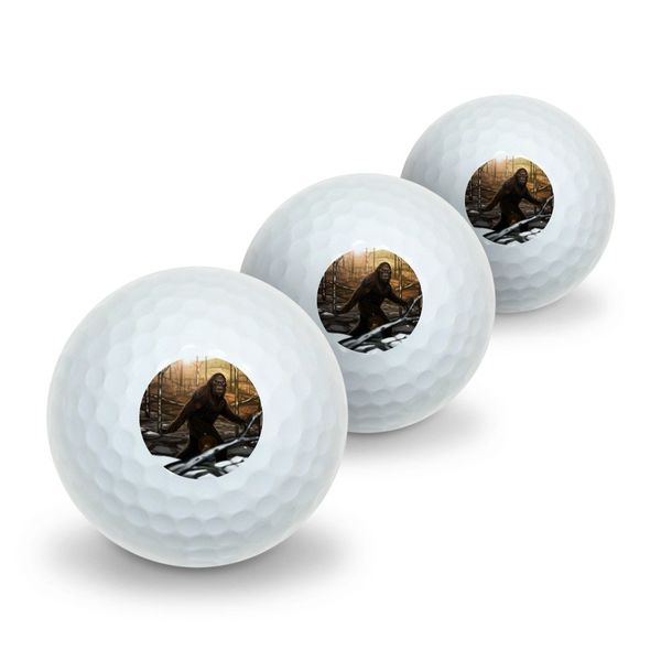 GRAPHICS & MORE Bigfoot Sasquatch Walking in The Woods Novelty Golf Balls 3 Pack