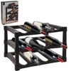 GEEZY Wine Rack Space-Saving 3 Tier Stackable Durable Stylish 12 Bottle Wine Holder Display for Maximizing Wine Storage, Free Standing