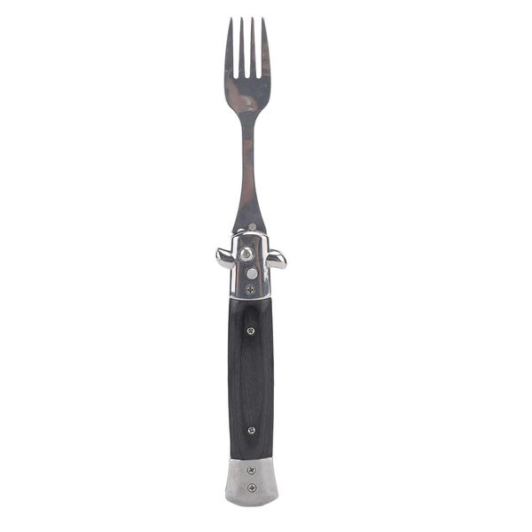 Portable Folding Camping Flatware - Reusable Stainless Steel Automatic Foldable Spring Fork for Family School