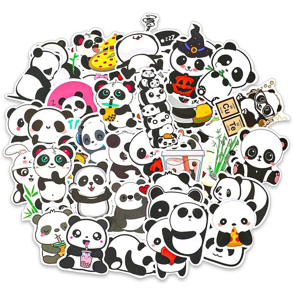 100 Stück Panda Aufkleber Set für Auto Laptop Wasserflaschen Niedliche Tiere Aufkleber Cartoon Deko für Kinder Vinyl Stickers Wasserdicht Ästhetisch Aufkleber für Gepäck Skateboard Gitarre Motorrad