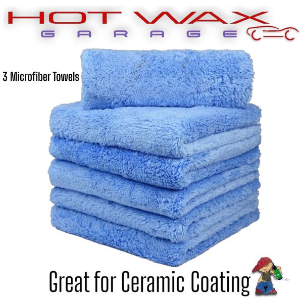 3 Super Thick Microfiber Plush Towel Cleaning No-Scratch for Ceramic Coatings 