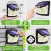 CLAONER Solar Power 128 LED Lights PIR Motion Sensor Outdoor Security Lamp Wall