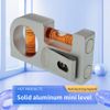 Solid aluminum alloy Mini level ruler portable mini level bubble meter with magnetic function TV stand installation (Silver Red)
