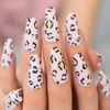 Pink Leopard Matte Press On Nails - Medium-Long - Glue On False Set - 24 Pcs Kit