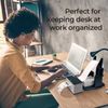 MUNBYN External Rolls Label Holder, 2 in 1 Fan-Fold Stack Paper Holder for Desktop Thermal Label Printer