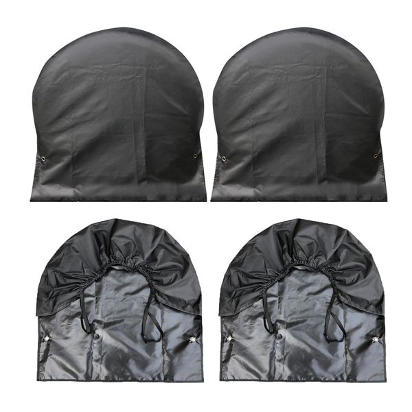 4PCS Waterproof Tire Covers Set, Multifunctional Windproof Tire Protector Cover Universal Wheel Protection Cover with Hooks and Elastic Cord Fits Diameters 19-22"/30-32” (30-32")