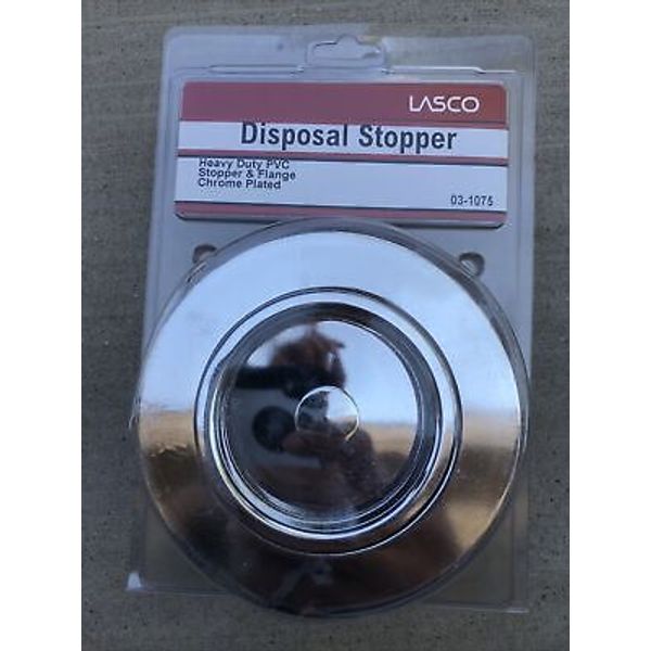 lasco disposal stopper • 03-1075 • Heavy Duty PVC • Stopper Flange • Chrome