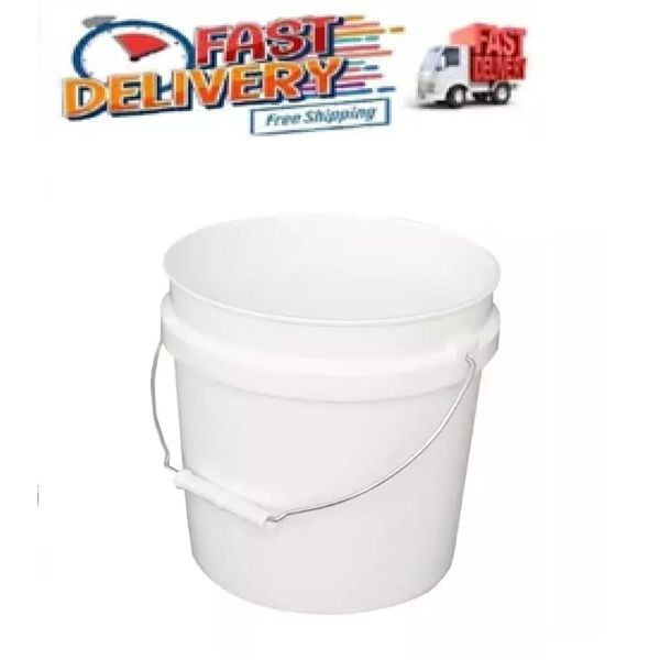 Leaktite 2 Gallon Plastic Paint Bucket with Handle White