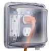TayMac MM2410C Two-Gang Vertical Mount Weatherproof In-Use Cover, 55-in-1, 2 3/4-Inches Deep, Clear Finish