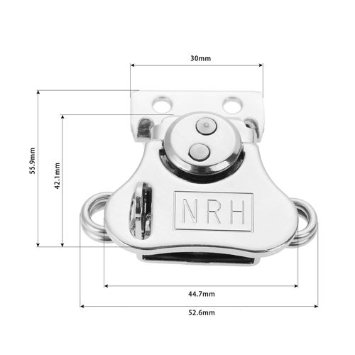Butterfly Twist Latch, Yetaha 5 PCS Spring Loaded Toggle Clamp Toolbox Lock Hasp Rotary Clasp for Chest Trunk Flight Case Wooden Box, Approx.56x53MM/2.20"X2.09", Hole Diameter: 4.5MM, Silver