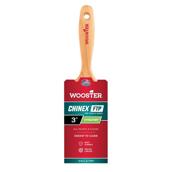 Wooster Brush 4413-3 Chinex FTP Varnish Paintbrush, 3 Inch