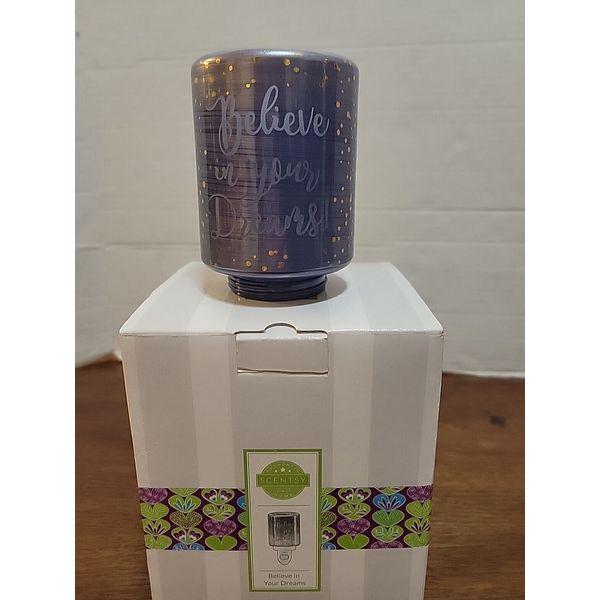 New In Box Scentsy Believe In Your Dreams Mini Plug In Wax Warmer -Purple Glass