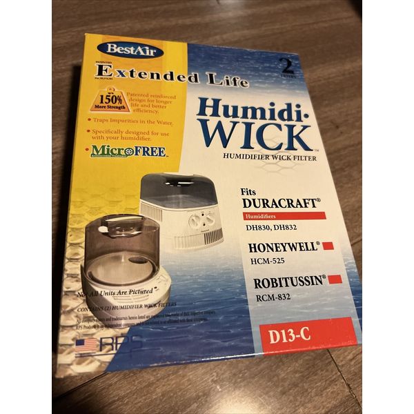 BestAir D13-C -LOT OF 6-Extended Life Wick Humidifier Filters