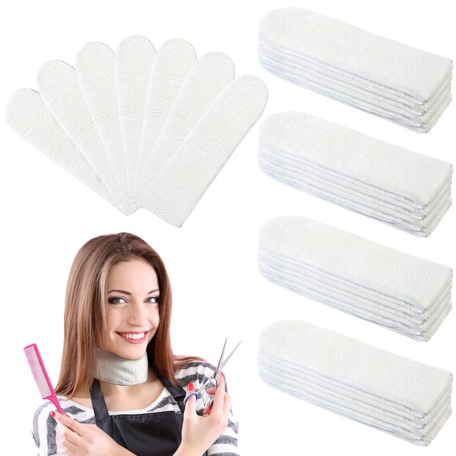 24 Pack Microfiber Terry Cloth Neck Strips Fast Drying Towel for Neck Absorbent Barber Neck Strip Salon Neck Strips for Hair Cutting Shampoo Neck Towel Wrap for Hair Stylist Barber Shop Spa, White