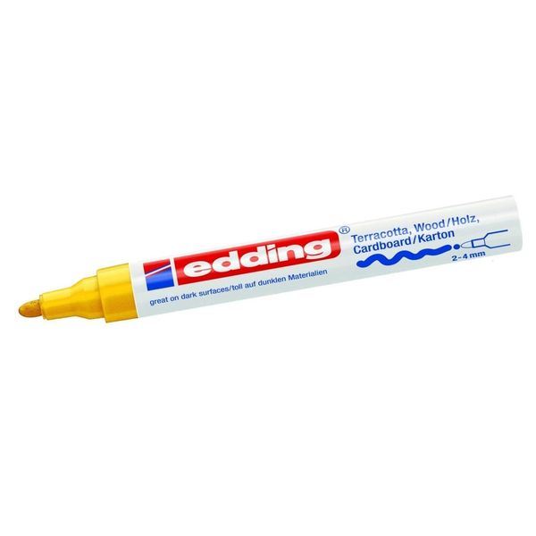 edding 3 X 4040 DECO MARKER FINE 1-2MM NIB - YELLOW (THREE PACK)