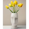 Ceramic White Head Face Vase for Flowers, Plants, and Succulents -