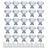 YourGift 30 Pack Drawer Knobs Diamond Shaped Crystal Glass 30mm Cabinet Knobs Pull Handle (30 mm, 30 Pack, Silver)