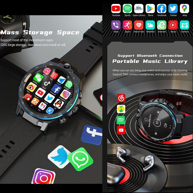 2022 4g phone smartwatch 6GB+128GB 1.6 big round circle watch