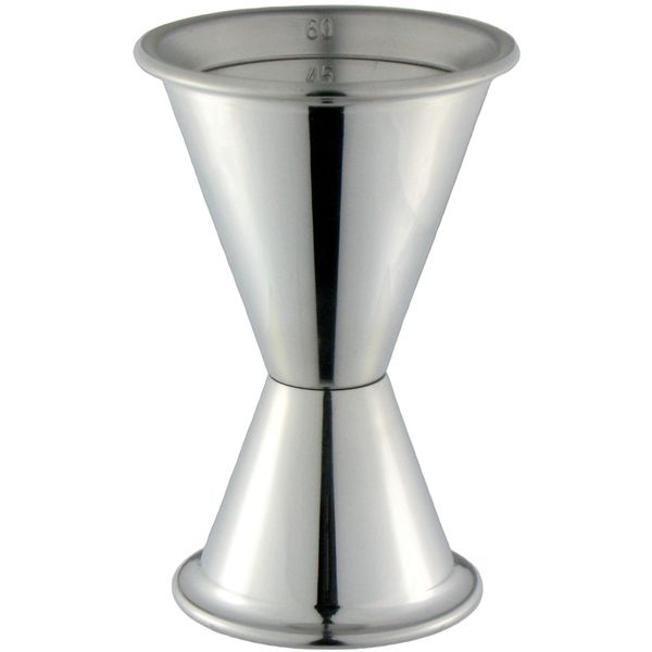 Nagao Tsubamesanjo Cocktail Measuring Cup, Jigger Cup, 2.4 fl oz (60 ml), 1.1 fl oz (30 ml), Graduated Marked, 18-8 Stainless Steel, Made in Japan