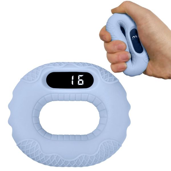 Remote Scrolling Ring for TikTok, Bluetooth Page Turner for iPad iPhone, Hand Strengthener Grip Strength Trainer Counting Grip Ring Silicone Squeeze Hand Exercisers for Finger Exerciser Training Tool