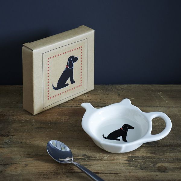 Sweet William Teabag Dish, Teapot Shape, Cocker Spaniel Black