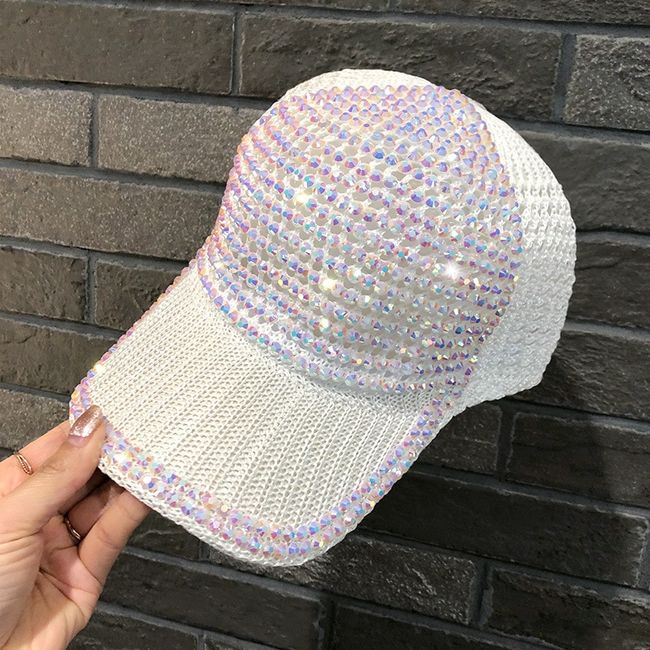 Girls Rhinestone Decor Baseball Cap