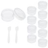 Small Sample Pots 10PCS 5ml Travel Pots for Toiletries Mini Wide Mouth Plastic Jars with Lids Leakproof Sample Containers for Creams, Lotions, Cosmetics, Beads, Nail Art Glitter, Transparent
