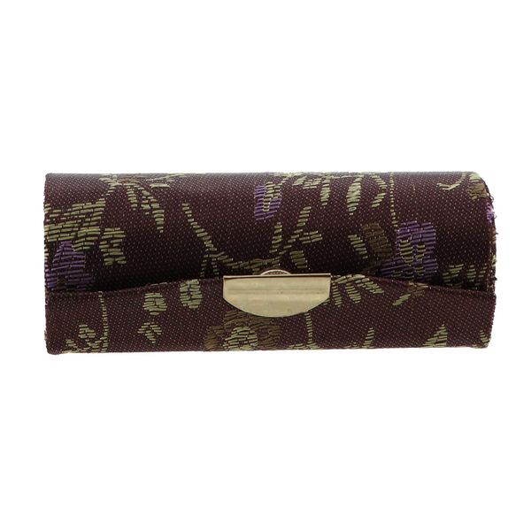 Motique Accessories Lipstick Case with Brocade Design (Brown)