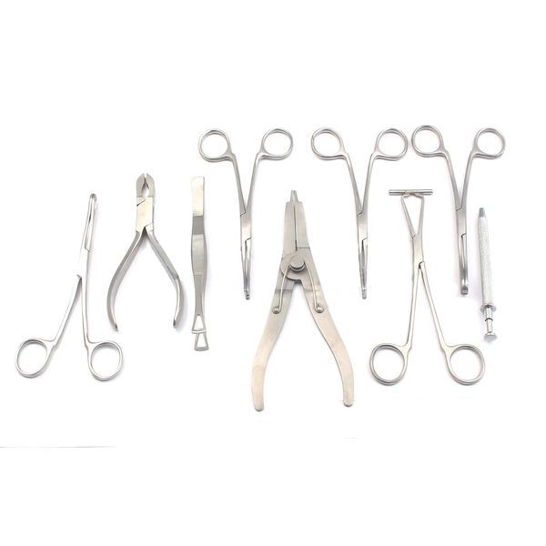 OdontoMed2011 9 Body Piercing Instruments kit Tools Penington Forceps,DS-740 ODM