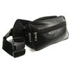 New Black Soft Leather 6 Zip 5 Pouch Bum Bag
