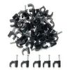 TR Cable 10mm Black Round Cable Clips (100-Pack), Suitable for LED lights, TV cables, USB cables, and more